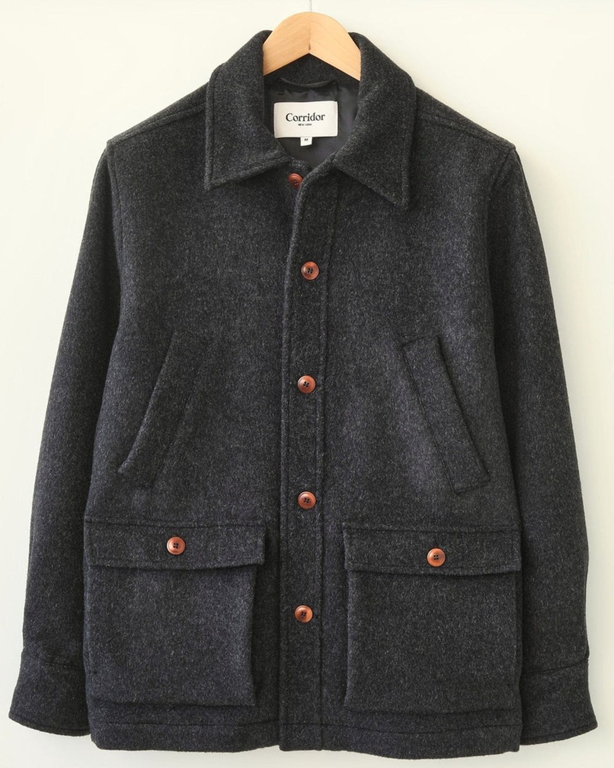 Outerwear Corridor | Lambswoolwalkingcoat-Charcoal